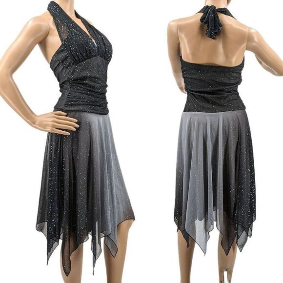 Vintage y2k Speechless Midi Dress Whimsigoth Fairycore Glitter Halter Size S - Picture 1 of 9